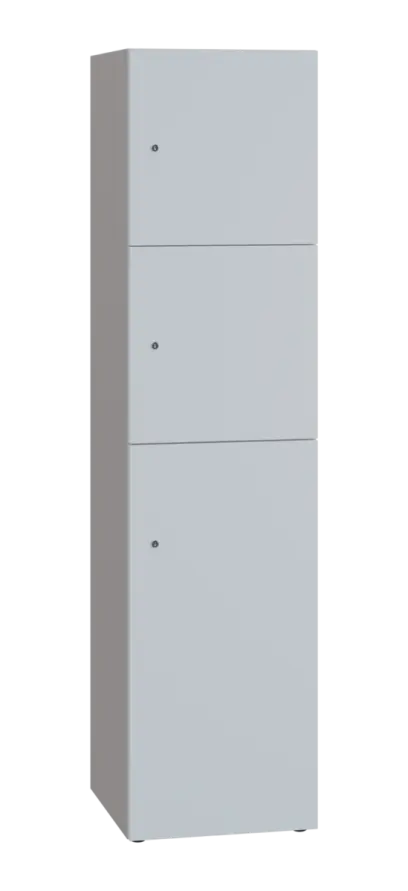 DOMINIT 432 úložná skříň 3-boxová, 1817x450x400 mm, korpus šedý, dvířka bílá